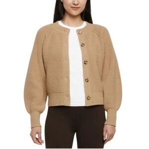 Women's Tan Button-Up Sweater